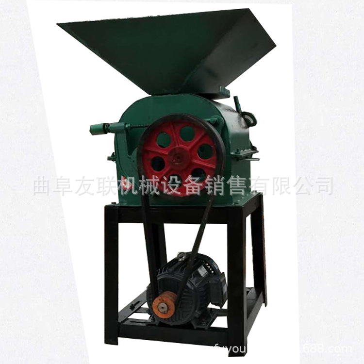 批发熟花生米破碎机 高粱两用对辊粉碎机 粮店麦扁花生扁成型机39