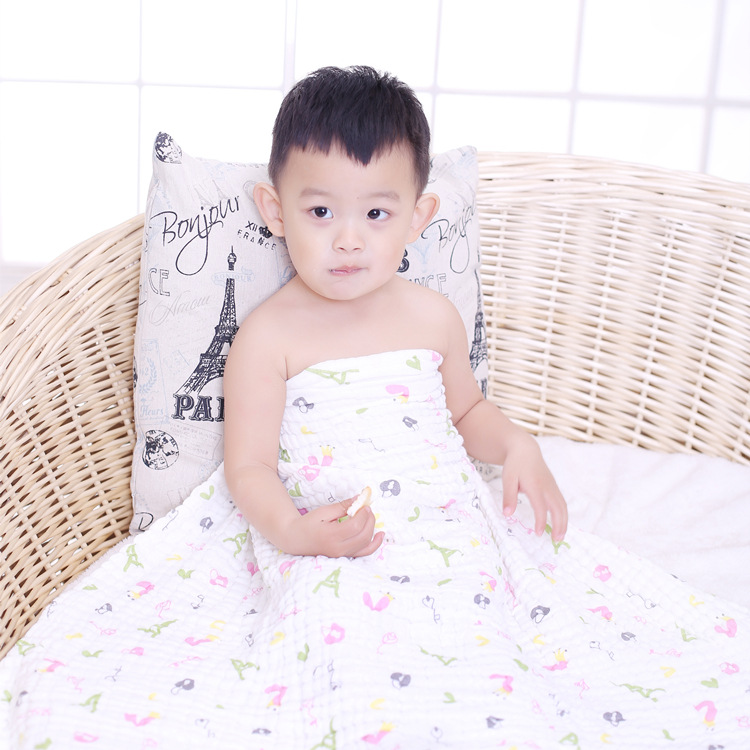 九层水洗泡泡纯棉纱布方巾可定制尺寸110*110宝宝新生儿浴巾童被