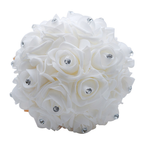 Western pe wedding bouquet satin ribbon artificial flower bouquet wedding supplies manufacturer D746 