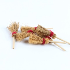 DOLLHOUSE miniature food toy scene model, small rag doll house accessories, mini broom and broom