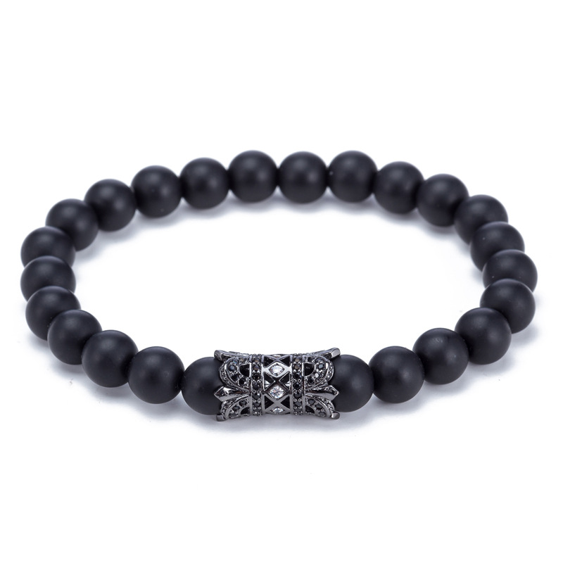 Organic suede copper beaded bracelet with zircon