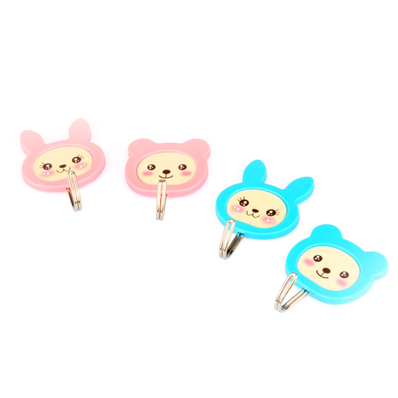 Zhenxing Tipo de dibujos animados puerta trasera pegajosa gancho baño hogar toalla colgando gancho rodamiento 1. 5kg 2 pack