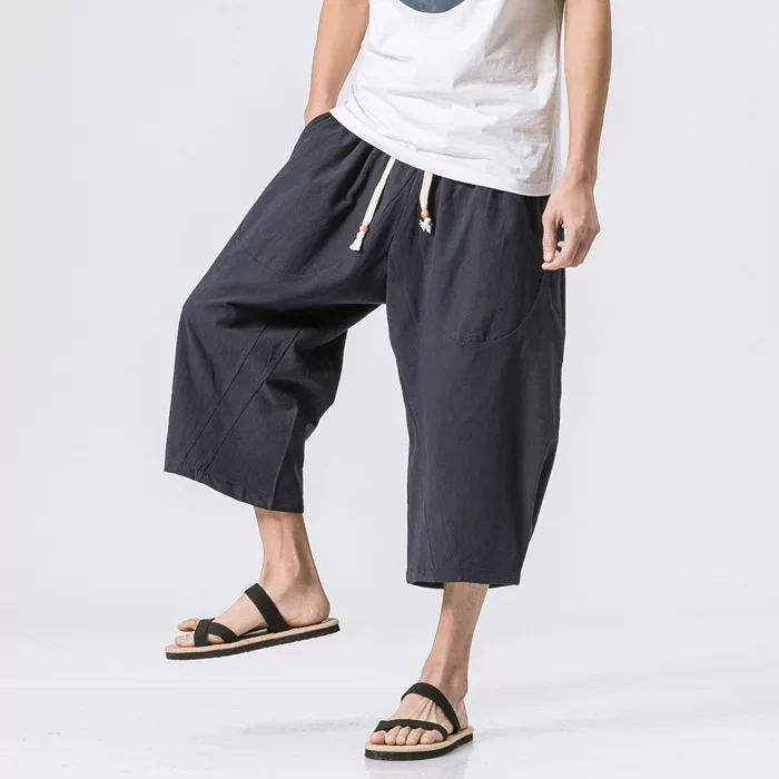 Брюки для мальчиков, хлопок и лен, китайский стиль, оверсайз