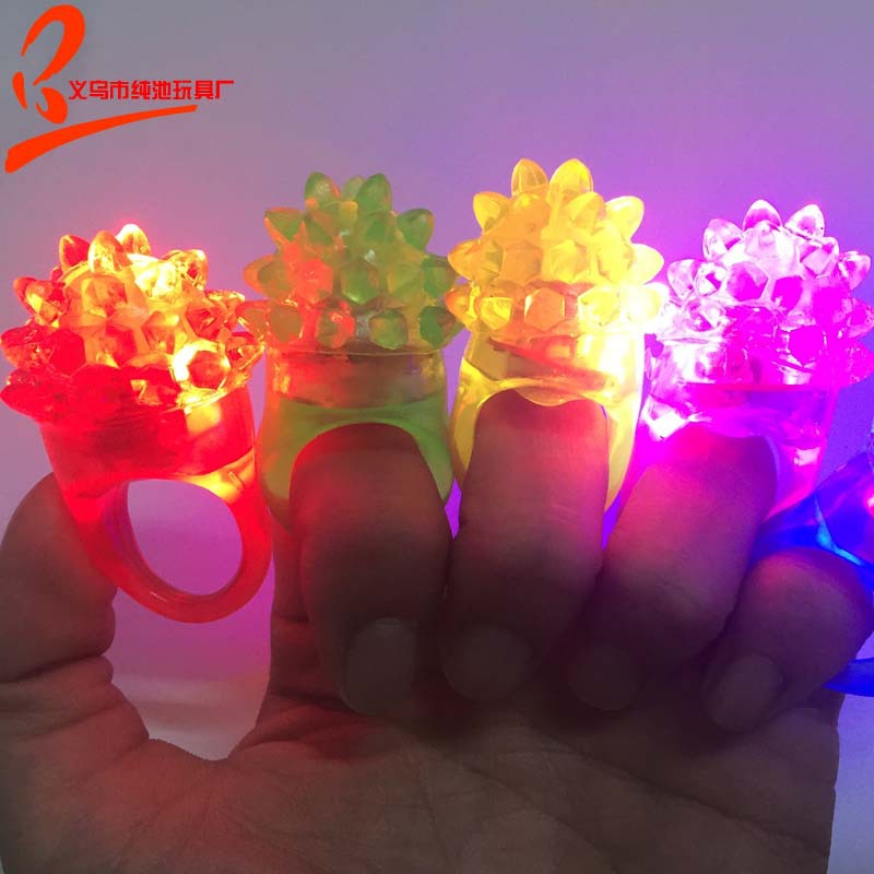 Strawberry Glowing Fluorescent Ring Flash Strawberry Silicone Soft Rubber Ring Exported To Europe And America LED Strawberry Ring Light