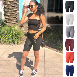 Cross-border high waist belly fitness sports shorts women's yoga pants European and American four-point cycling pants long-term stable supply