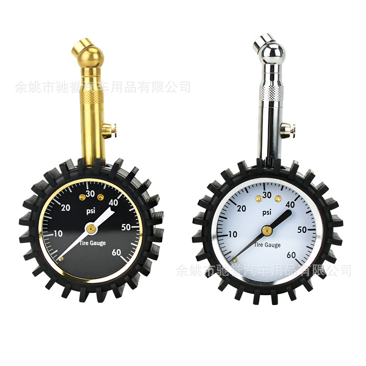 迷你汽车轮胎压力检测表 定气压表 银色指针式胎压表