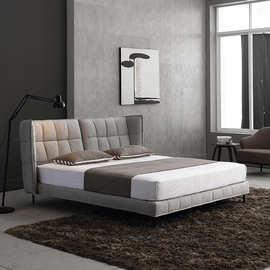 亿海轩北欧小户型布艺床现代简约欧式双人床1.5米简欧布艺软床