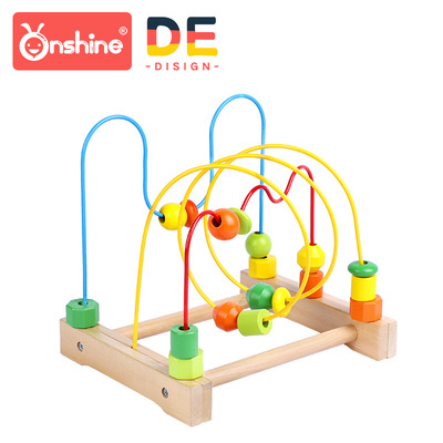 儿童益智绕珠迷宫1-3岁 婴幼儿穿线积木手眼协调宝宝早教实木玩具