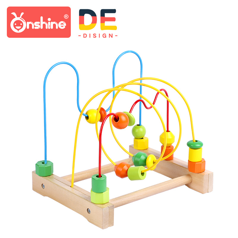 儿童益智绕珠迷宫1-3岁 婴幼儿穿线积木手眼协调宝宝早教实木玩具