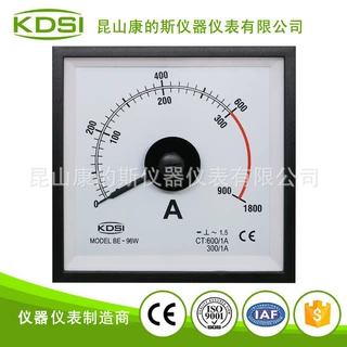 厂家供应指针式广角度交流电流表BE-96W AC300-600/1A 3倍双刻度