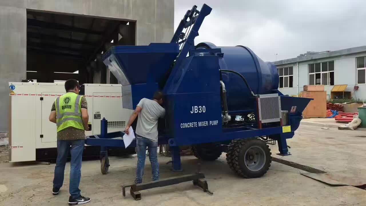 搅拌机 泵送一体搅拌机 泵送管100米 混凝土搅拌机 强制搅拌泵