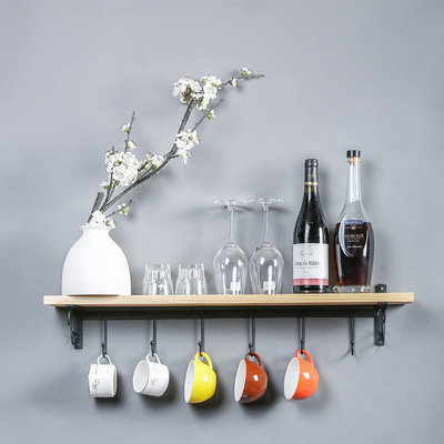 創意挂鈎置物架客廳裝飾挂衣帽架衛生間實木鐵藝浴室牆壁挂收納架