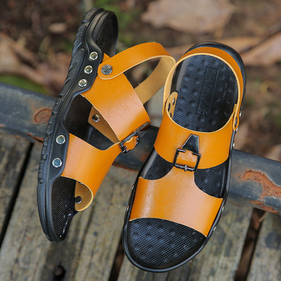 厂家直销男士大码防滑凉拖鞋男凉鞋2018夏季新款厚底潮流沙滩鞋男