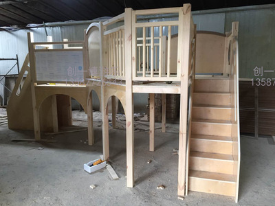 幼儿园游乐场家用室内外实木滑梯组合三合一儿童单人益智攀爬健身