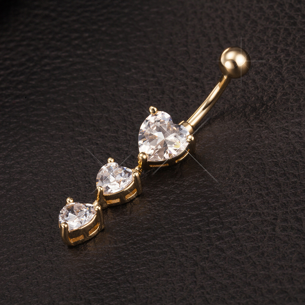 7g Weight Belly Ring Classification 1 Piece Quantity Daily, Street Occasion Copper Material Heart Shape Pattern Women's Gender Simple Style Style 1 Piece Belly Rings Simple Style Heart Shape Copper 5