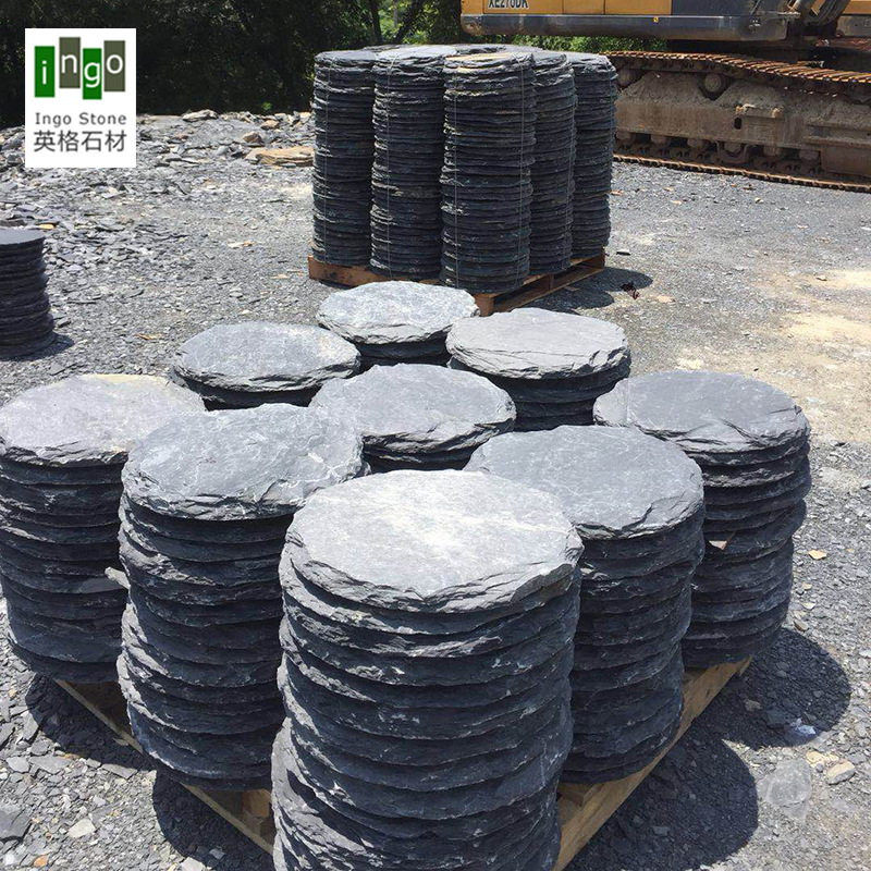 厂家直销天然青石板景观园林脚踏石庭院花园踏步石草坪圆形汀步石