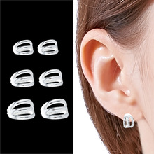 保真S99银耳扣女三排款式 跨境日韩风简约镂空银耳环银耳圈饰品