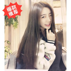 LAZADA韓國假髮女長直發自然蓬鬆中分劉海長卷流行仿真修臉發套