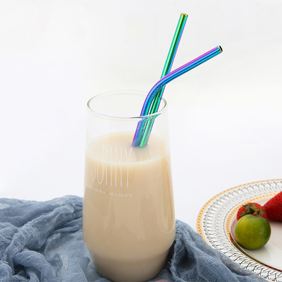 食品级304不锈钢吸管批发 环保金属饮料珍珠奶茶吸管彩色定制logo