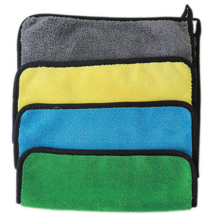 厂家直销珊瑚绒方巾 加厚吸水珊瑚绒擦车巾 AB面纯色抹布批发