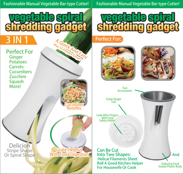 vegetable spiral shredding gadget