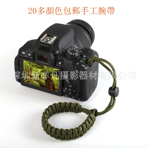 微单反相机手腕带手工编织手绳户外相机挂绳彩色帆布单反手腕带