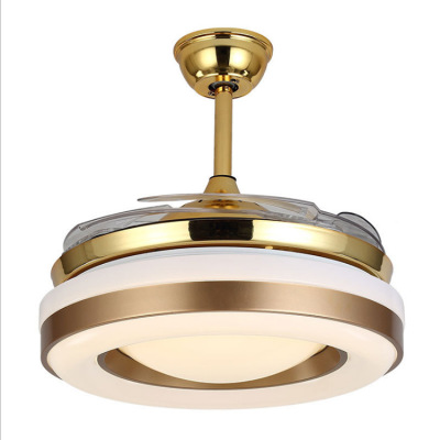 现代简约吊灯 卧室客厅隐形吊扇灯 时尚遥控变频餐厅电风扇灯|ms