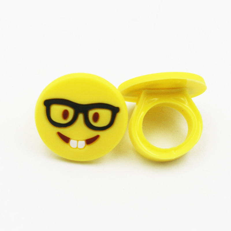 Cartoon Style Emoji Face Epoxy Rings display picture 5