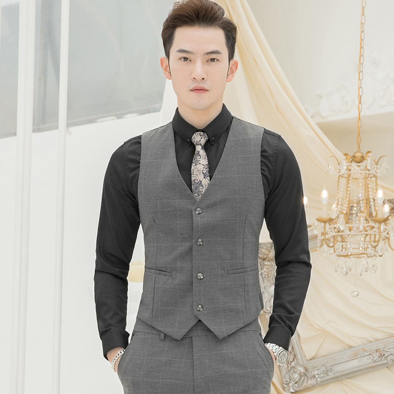 紳士時尚休閑西裝馬甲男修身韓版工作服正裝新款男士單排扣馬夾