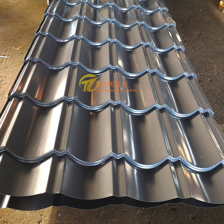 厂家直销 0.6mm灰色YX30-195-780型金属琉璃瓦屋面板