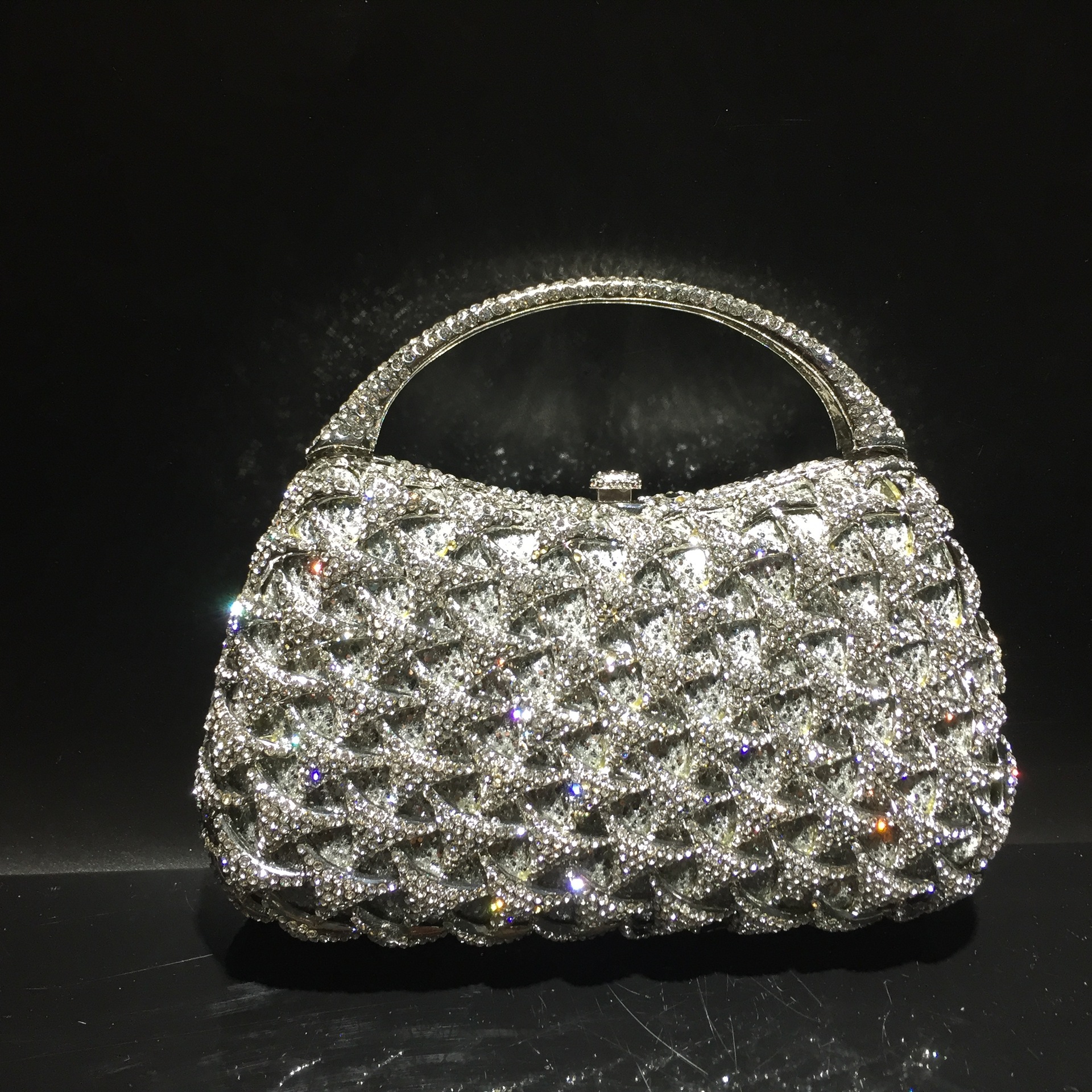 BL090 bolsas de diamante de diamante de metal de cristal de aire bolsas de diamante bolsas de mano bolsas de diamante de plata bolsas de fibra