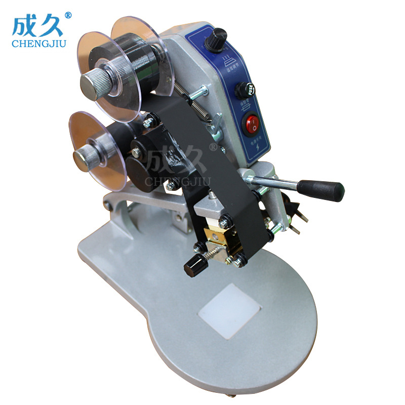 DY-8 máquina de codificación de cinta de presión de mano de tres filas máquina de impresión de calentamiento directo manual máquina de codificación de bolsas de plástico de tarjetas de cartón