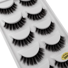 Cross-border supply of new 5 pairs of natural stage makeup dense false eyelashes 3d mink eyelashes wholesale
