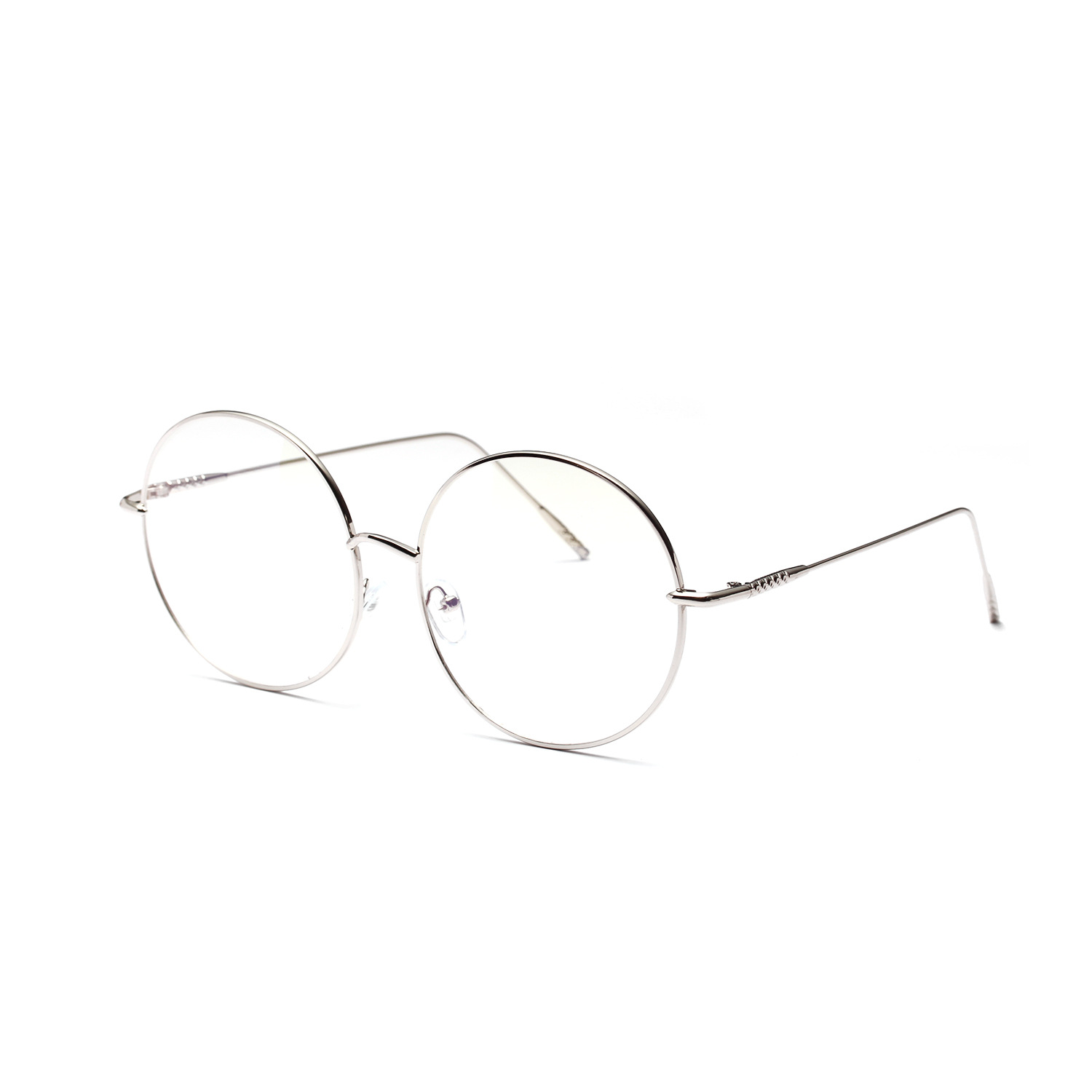 Frame Metal Round Flat Lens Women's Thin Frame Glasses