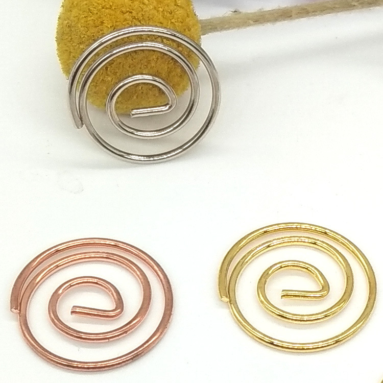 几何形状玫瑰金回形针创意造型曲别圆形回形针办公好文具