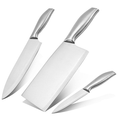 廚房刀具三件套裝不鏽鋼家用菜刀砍切廚師水果刀套裝 不鏽鋼套刀