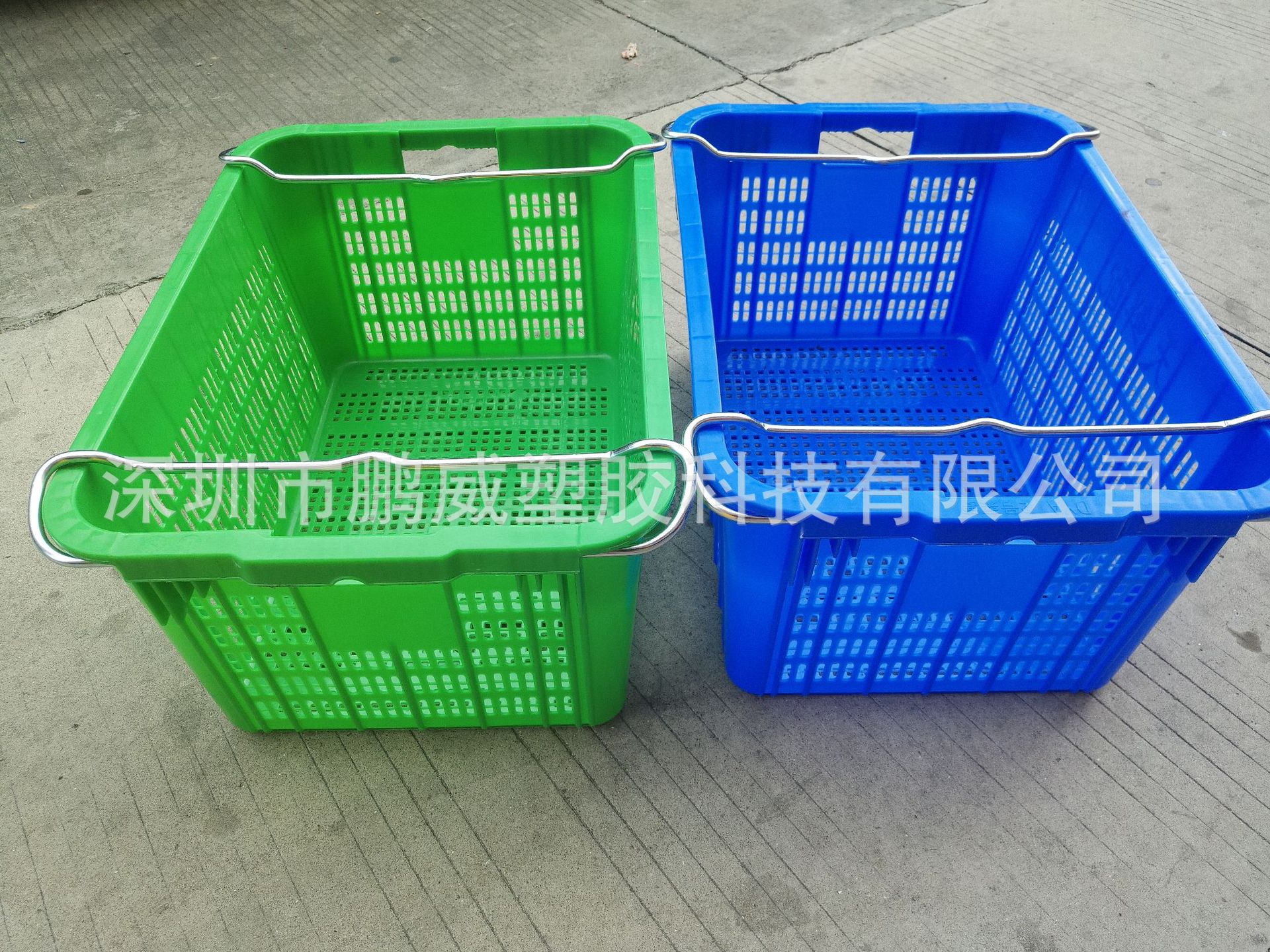 鹏威厂生产环保白色上海箩 优质套叠蔬菜水果周转筐 全新胶筐