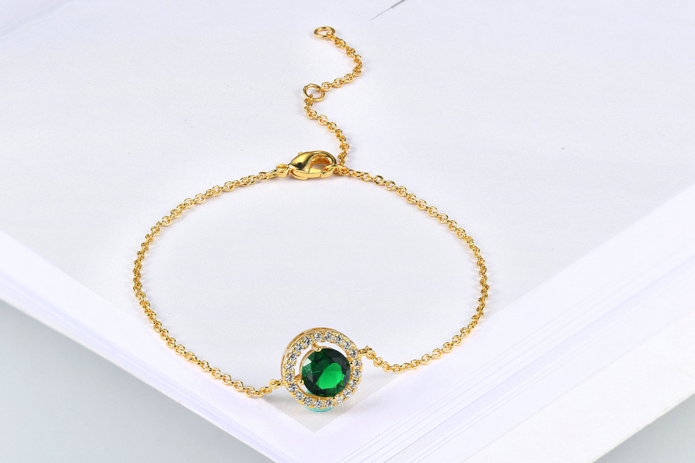 Fashion Geometric Copper Inlay Zircon Bracelets 1 Piece