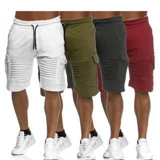 春夏运动短裤男休闲裤运动裤条纹口袋修身五分裤训练裤男
