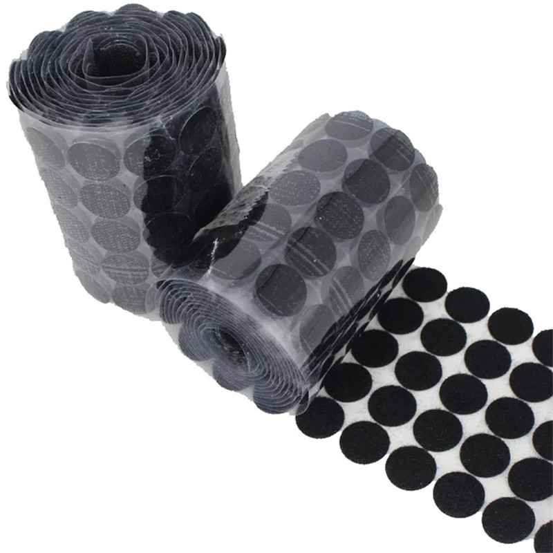 2.5cm 透明膜冲型圆背胶魔术贴圆点魔术贴制定子母贴粘扣现货小卷