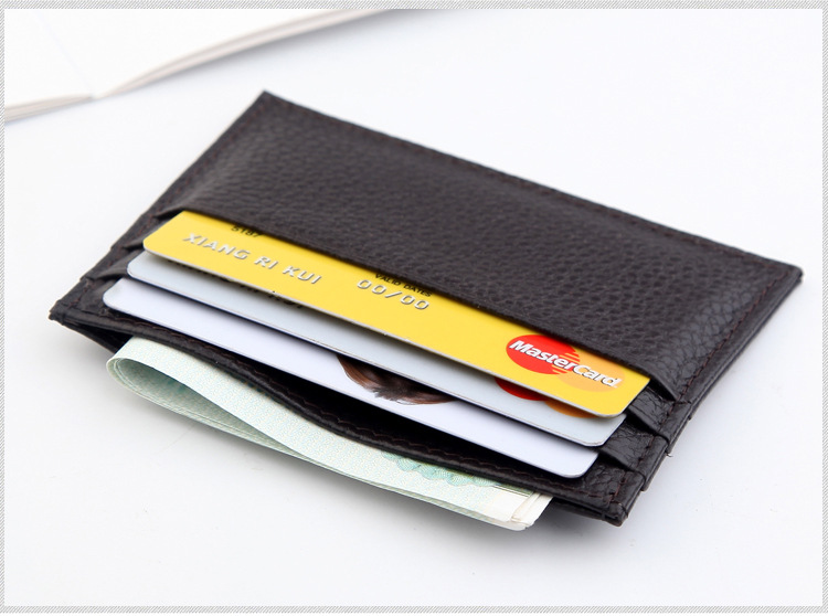 Men's Card Holder First Layer Cowhide Card Holder Leather Business Card Holder Simple Credit Card Holder display picture 7