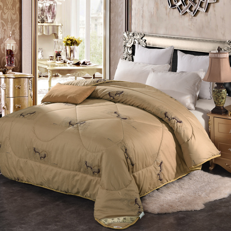 2018廠家直銷新款保暖羊毛被批發 床上用品高檔羊絨被壹件代發