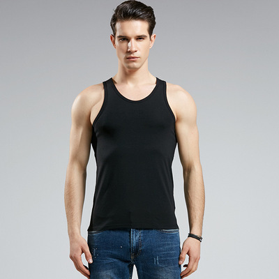 man Cotton Rib vest T-shirts Solid Primer camisole vest pure cotton Basics Primer summer vest wholesale