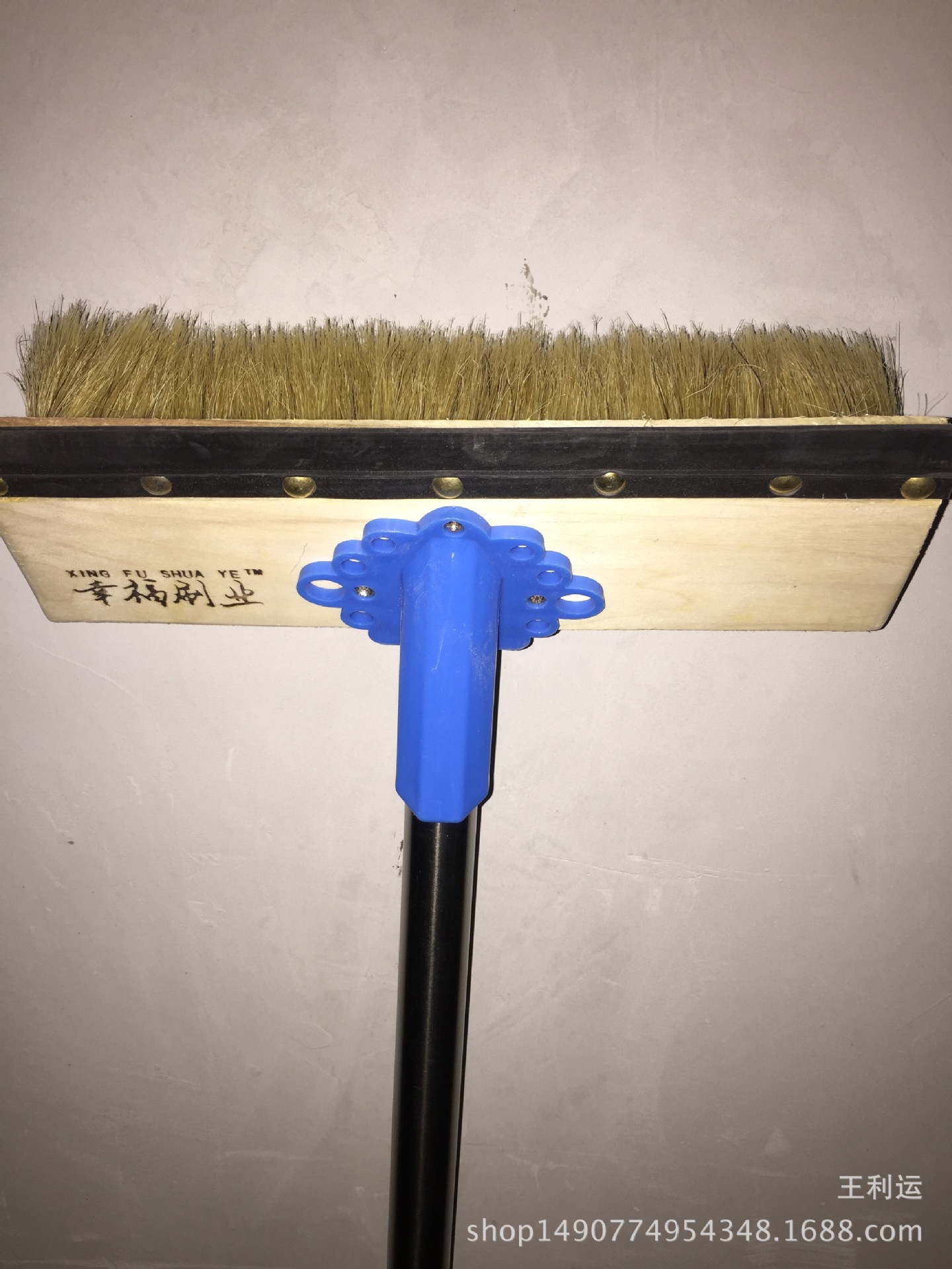 纯猪鬃车刷猪鬃通水洗车刷洗车拖把冲水刷不锈钢伸缩杆幸福刷业