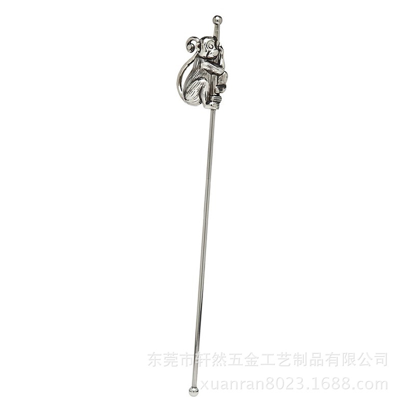 Metal three dimensional cocktail mixing stick