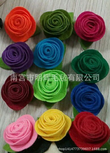 diy毛毡布发饰花朵手饰品头饰发夹发卡配件布艺花朵 diy手工