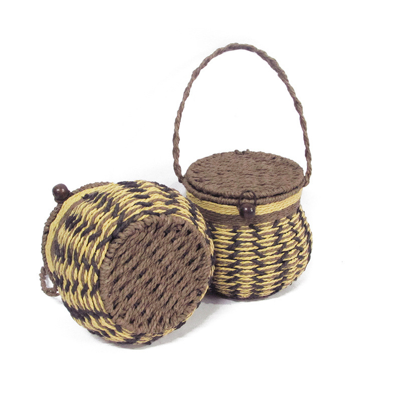 仿藤编织食品包装盒半斤装茶叶罐茶叶篓茶叶罐收纳罐