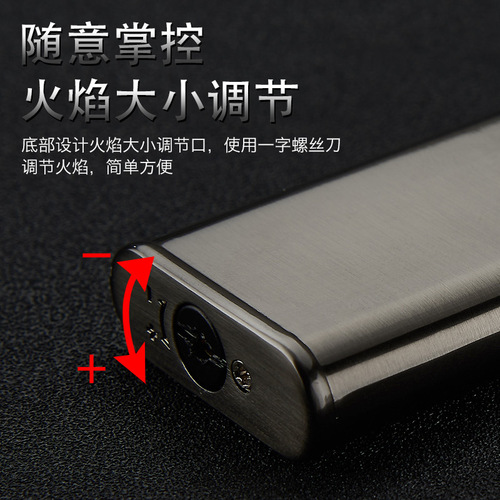 Creative windproof XF-101 inflatable personalized metal straight blue flame lighter advertising factory wholesale