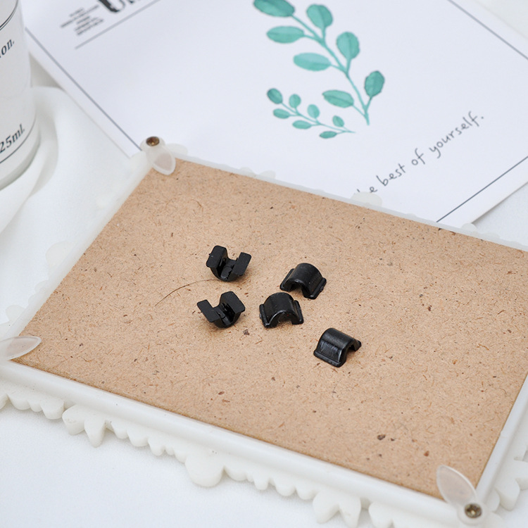 Accesorios de la joyería de bricolaje pasta de hebilla de goma hebilla del anillo del pelo hebilla de plástico C hebilla negro transparente Flor del anillo del pelo