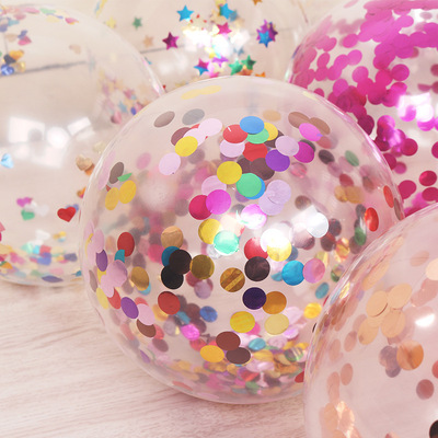 Party Supplies 12 transparent Sequins balloon wedding Marriage room arrangement Wedding supplies Net Red Confetti balloon
